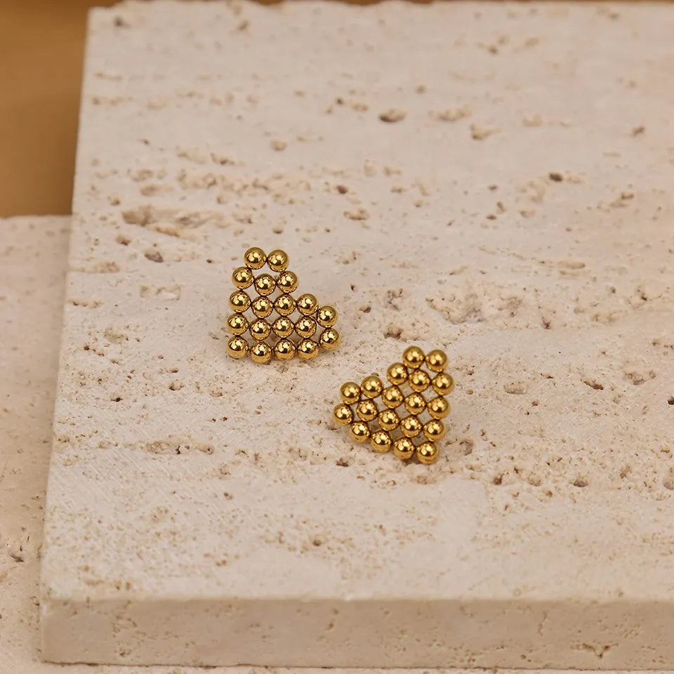 Stainless steel earrings with 18k gold plating Heart