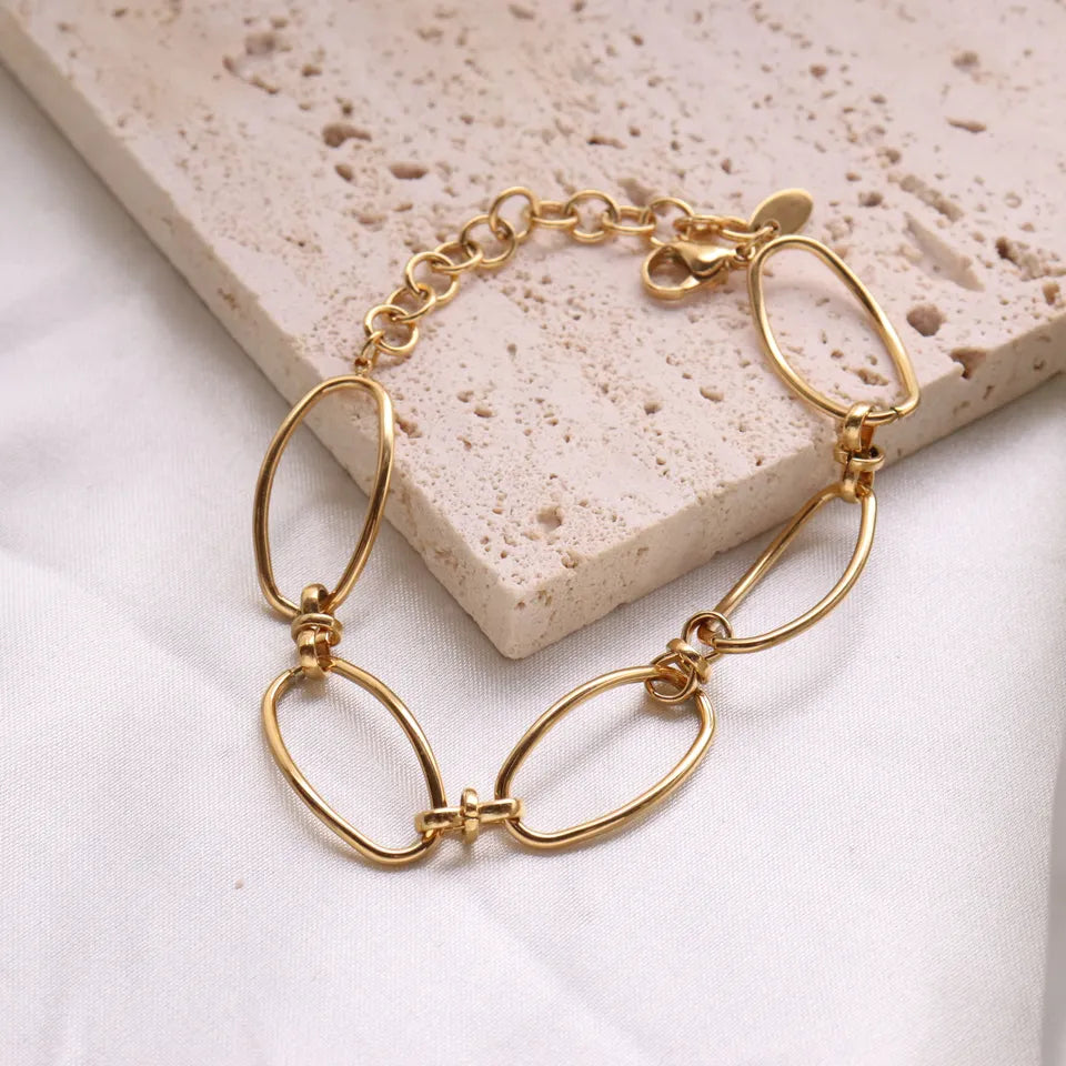 Stainless steel bracelet with 18k gold plating Chic