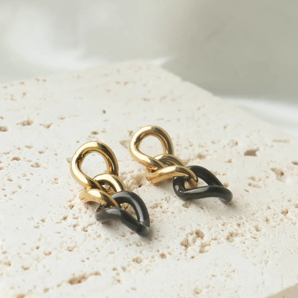 Stainless steel earrings with 18k gold plating Craving