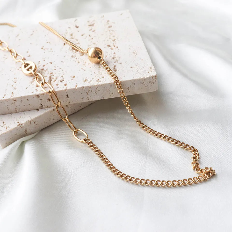 Stainless steel necklace with 18k gold plating Emotion