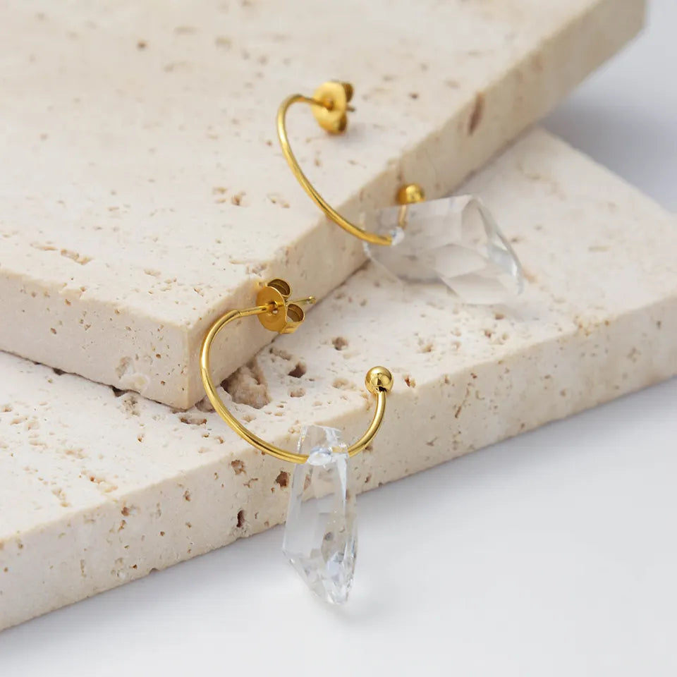 18K Gold Plated Stainless Steel Hoop Earrings Appeal