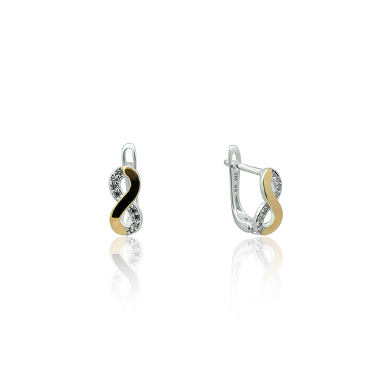 Children's silver earrings Infinity