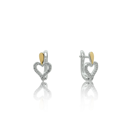 Children's silver earrings Sweet heart