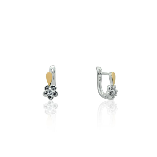 Children's silver earrings Sweet flower