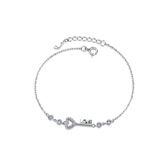 Silver bracelet Crystal key