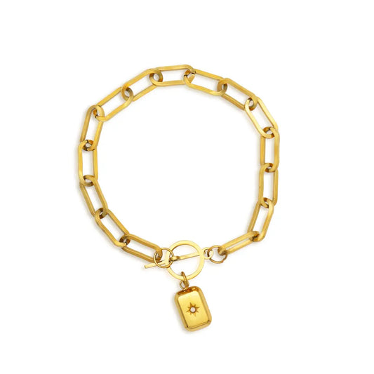 Stainless steel bracelet with 18k gold plating Pride