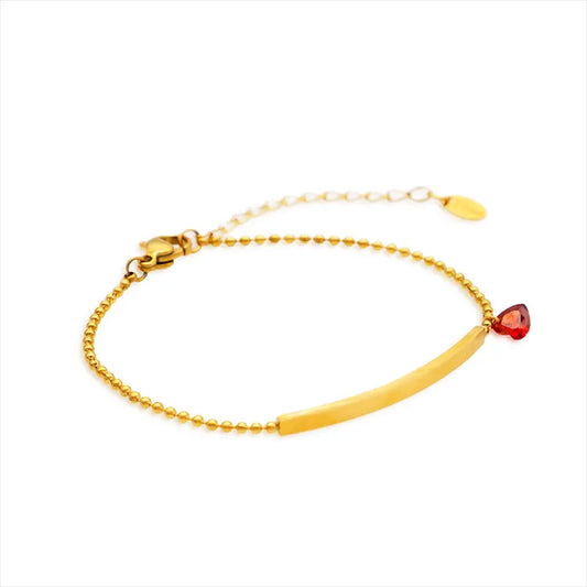 Stainless steel bracelet with 18k gold plating Heart of Fire