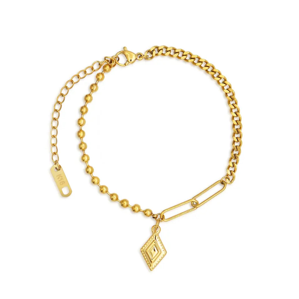 Stainless steel bracelet with 18k gold plating Summer