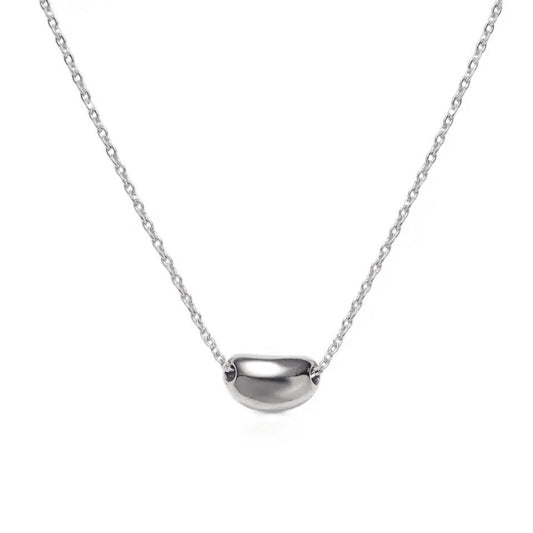 Stainless steel necklace with 18k gold plating Gentleness in white