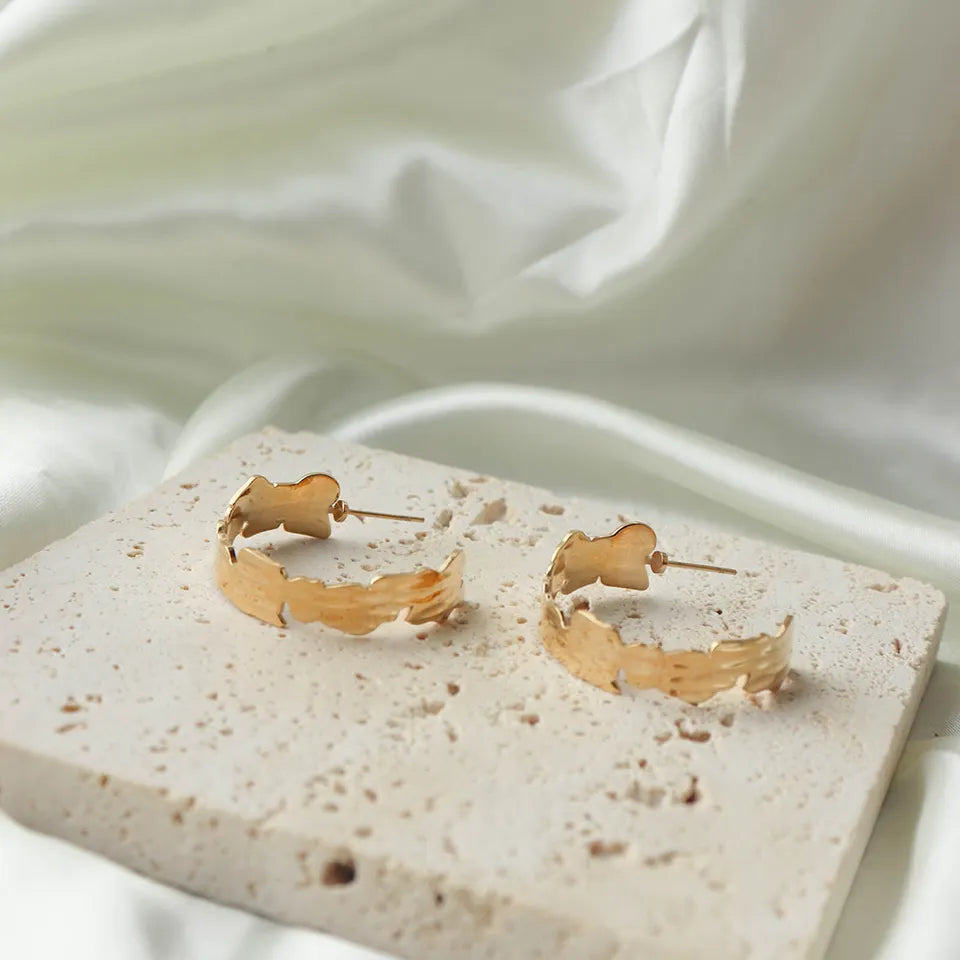 Stainless steel earrings with 18k gold plating Passion