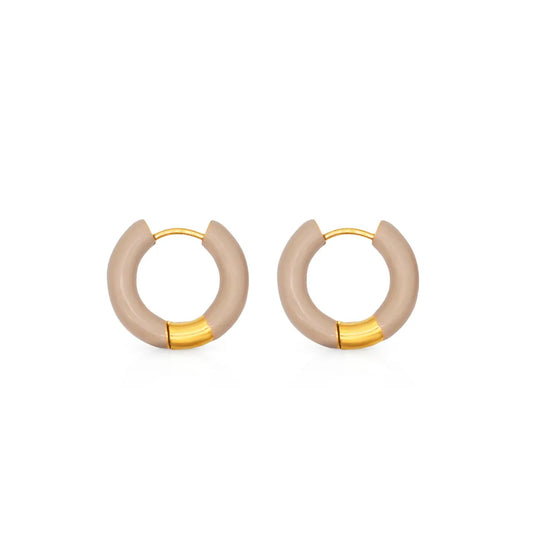 Stainless steel hoop earrings with 18k gold plating Gentle Mirage