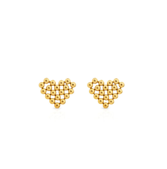 Stainless steel earrings with 18k gold plating Heart