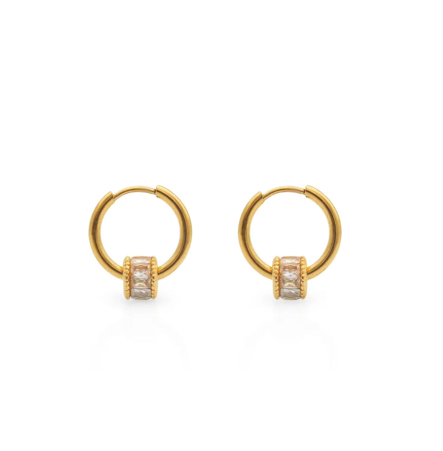 Artemis 18k gold plated stainless steel earrings