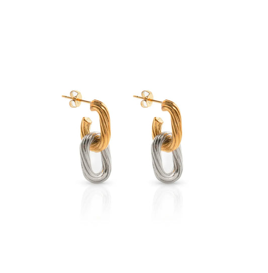 Stainless steel earrings with 18k gold plating Sincerity