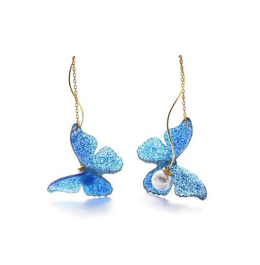 Butterfly 18k gold plated stainless steel earrings