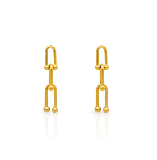 Stainless steel earrings with 18k gold plating Impulse