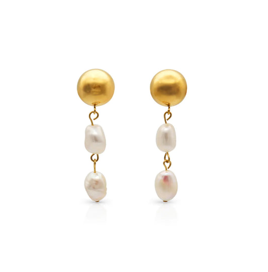 Stainless steel earrings with 18k gold plating Sunlight