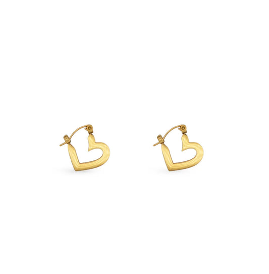 Stainless steel earrings with 18k gold plating Hearts