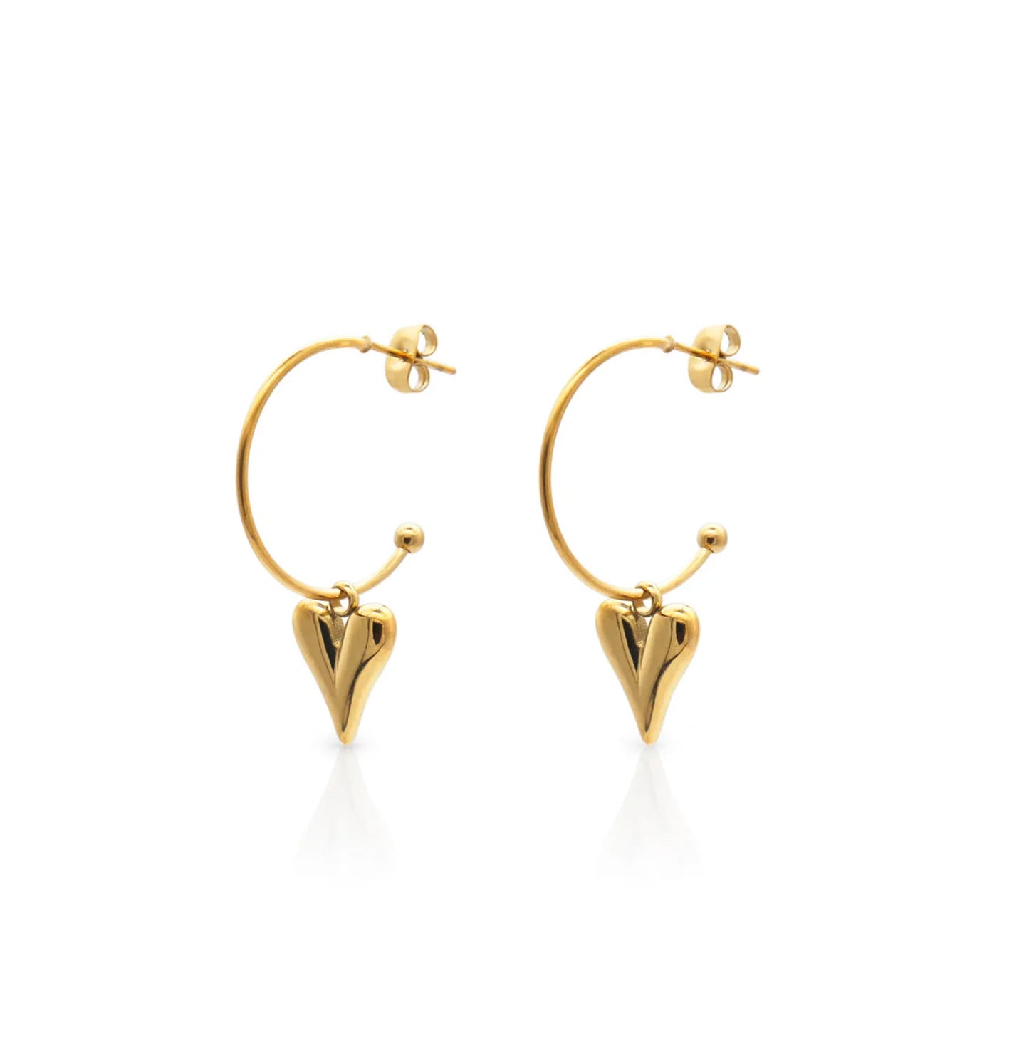 Stainless steel earrings with 18k gold plating Sympathy