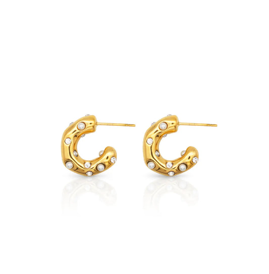 Stainless steel earrings with 18k gold plating Style