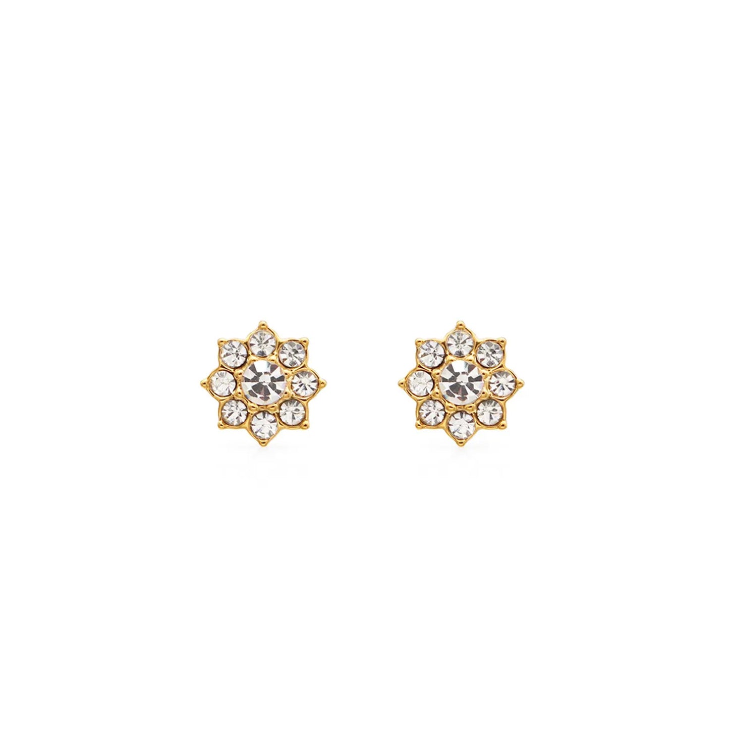 Stainless steel earrings with 18k gold plating Flower