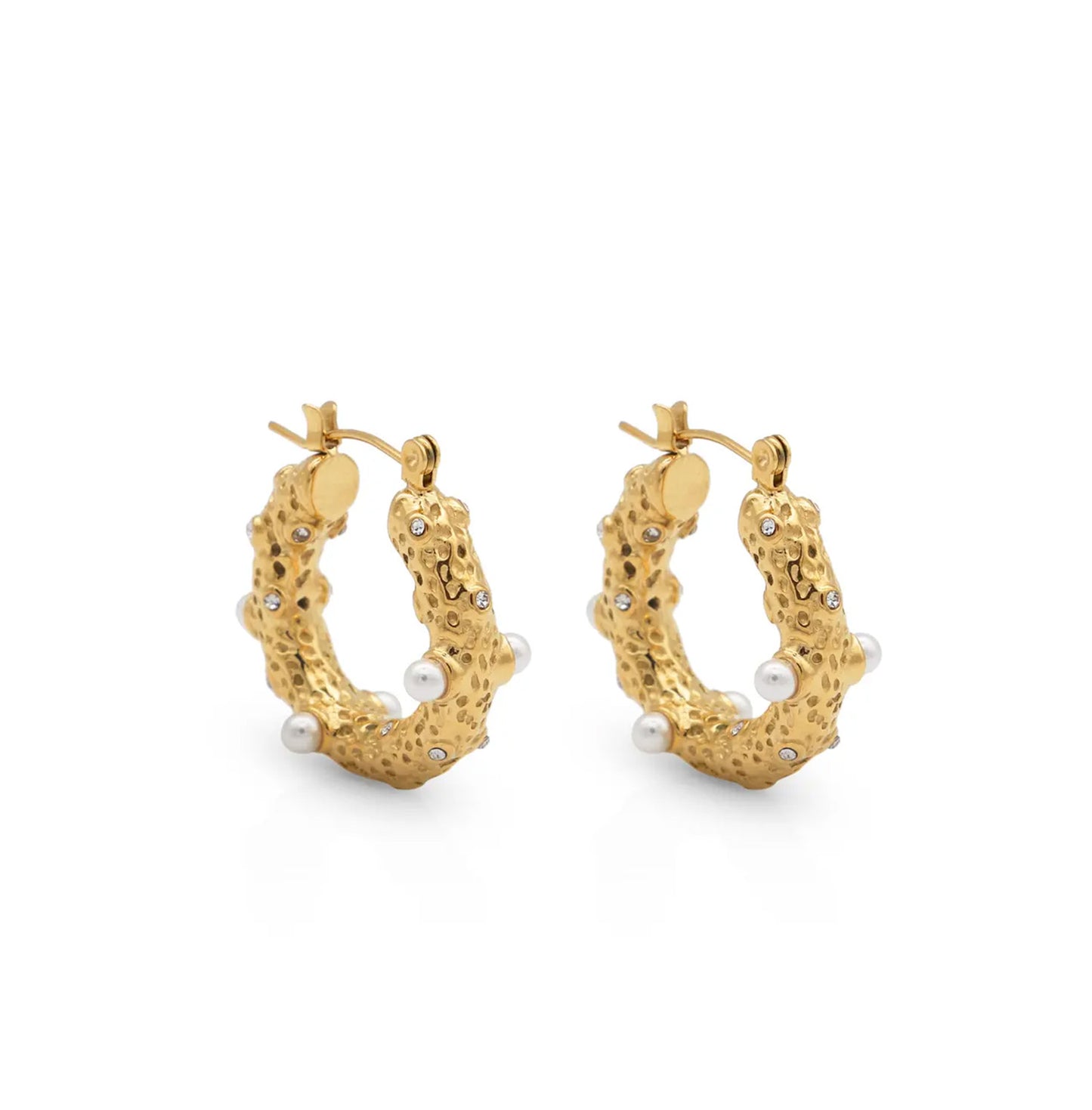 Stainless steel hoop earrings with 18k gold plating Fragility