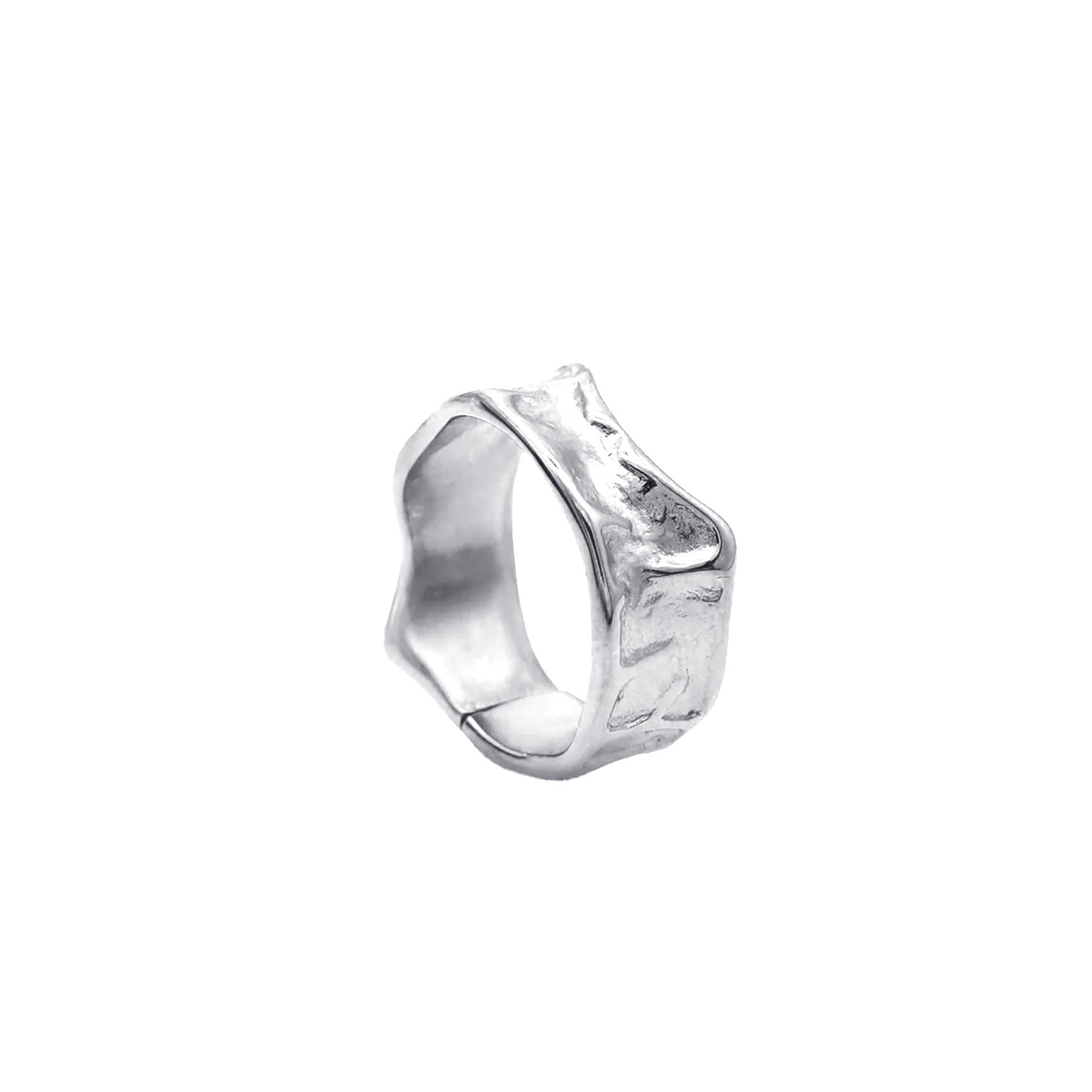 Stainless steel ring with 18k gold plating Feeling in white