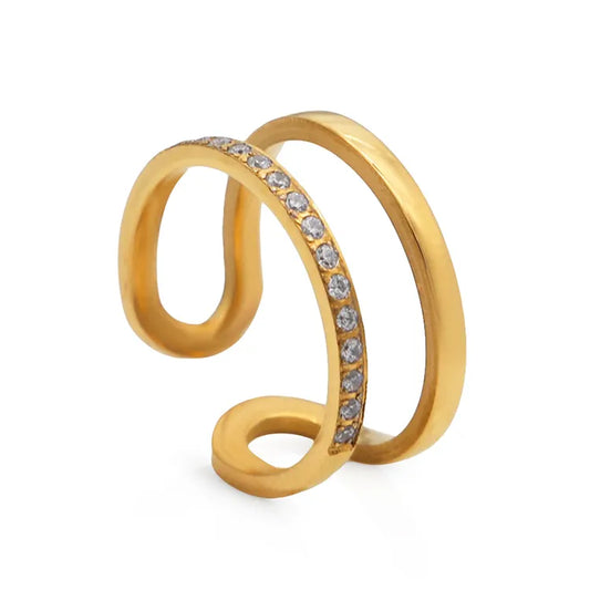 Stainless steel ring with 18k gold plating Proximity