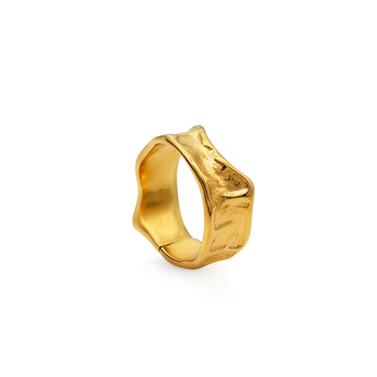 Stainless steel ring with 18k gold plating Feeling