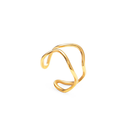 Stainless steel ring with 18k gold plating Elegance