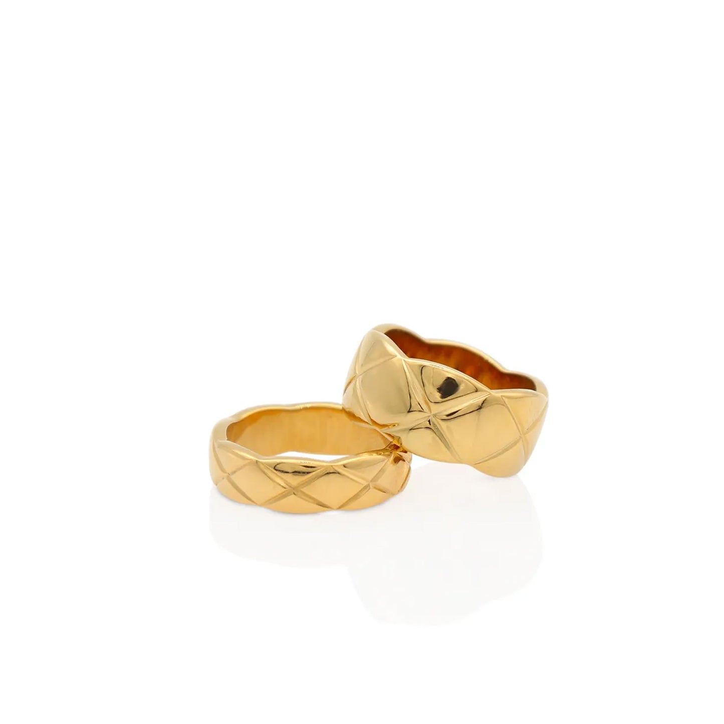 Stainless steel ring with 18k gold plating Resourcefulness