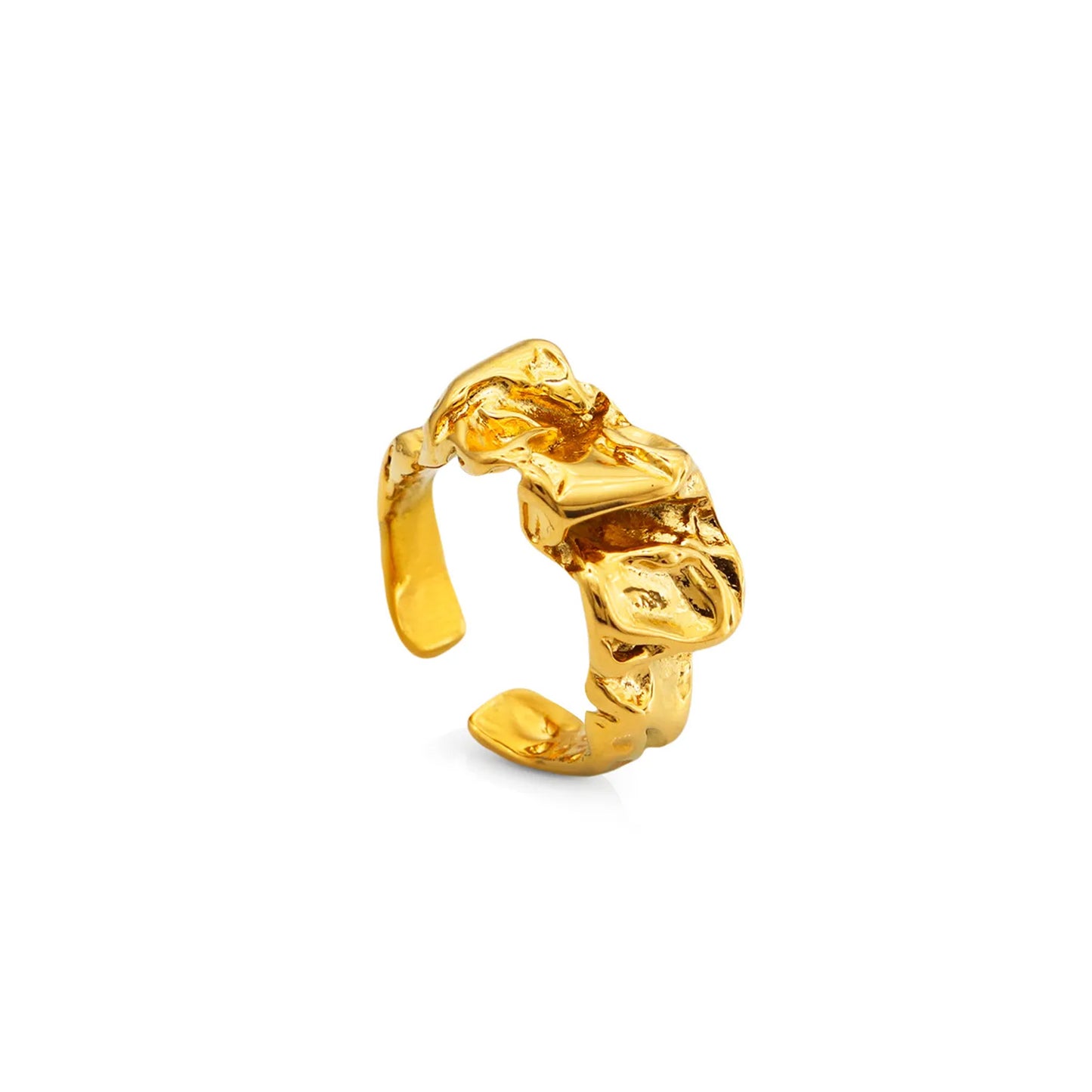 Ring in stainless steel with 18k gold plating Breath