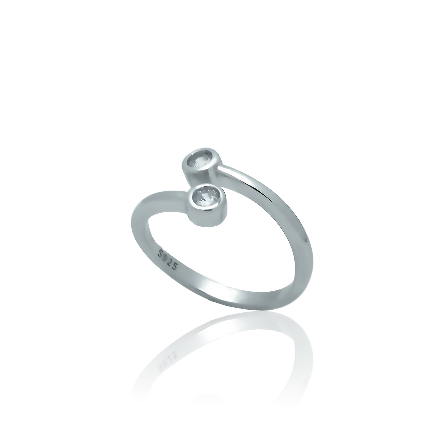 Silver Ring Crystal Hug