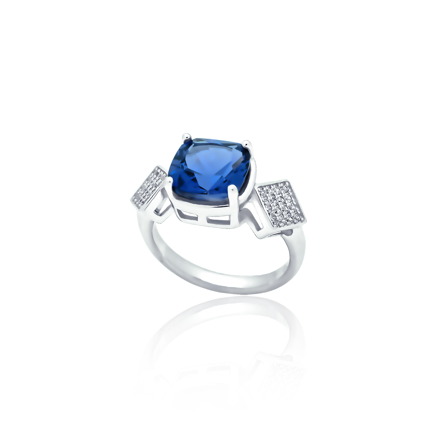 Silver ring with natural stone Blue Harmony