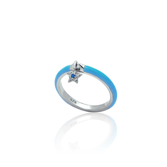 Silver ring Blue Star