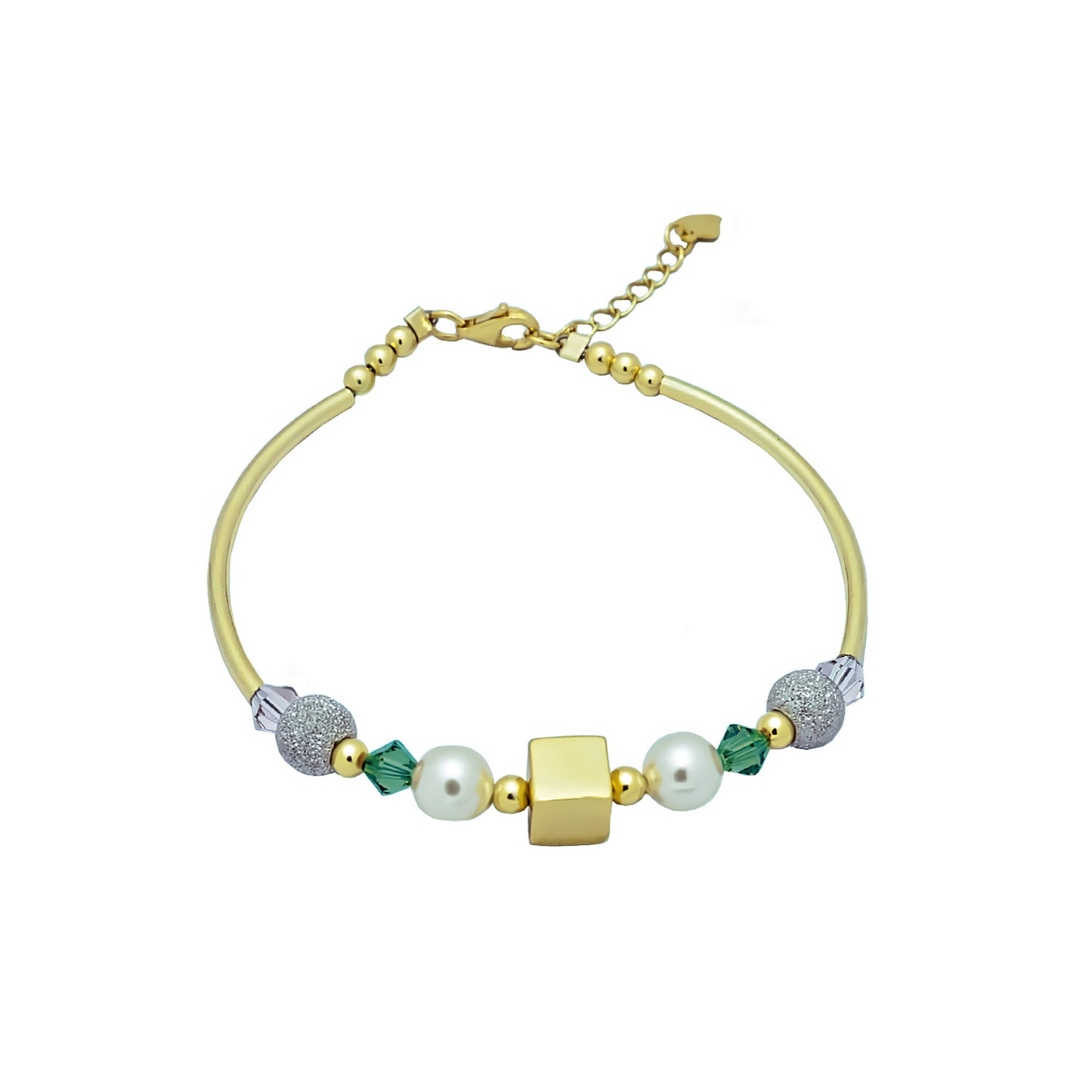 Swarovski Algara silver bracelet with green crystal