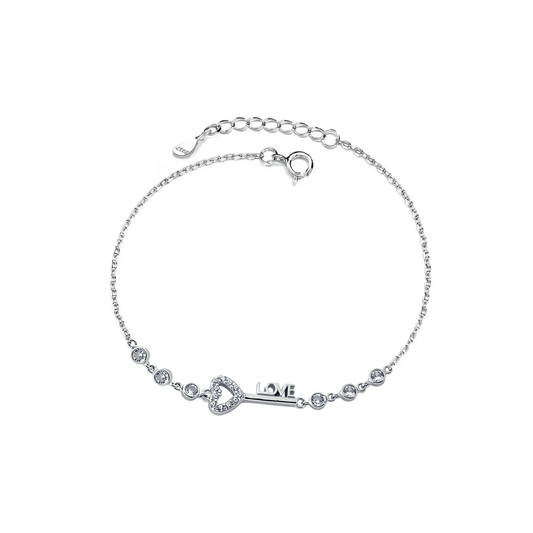 Silver bracelet Crystal key