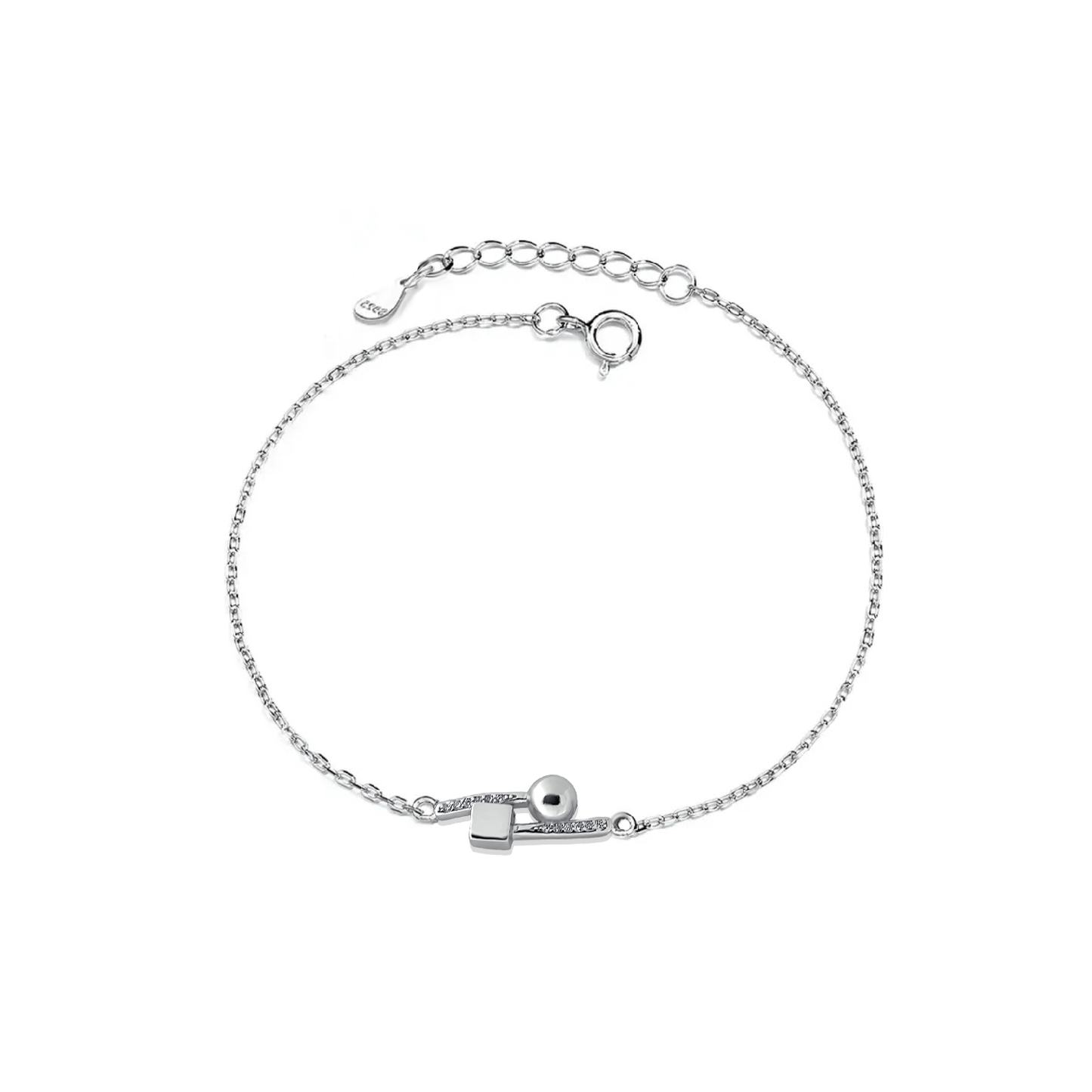 Silver Bracelet Crystal Charm