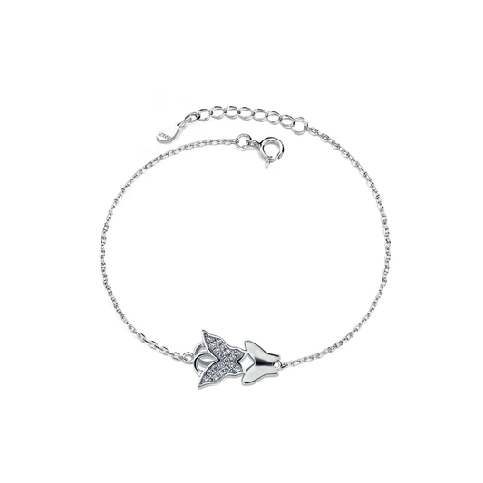 Silver bracelet Crystal butterflies