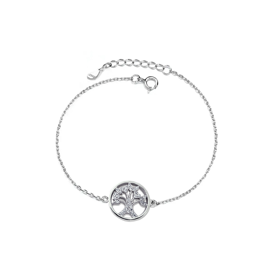 Silver bracelet Crystal tree