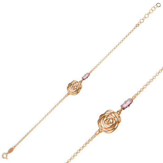 Сребърна гривна Swarovski ROSE