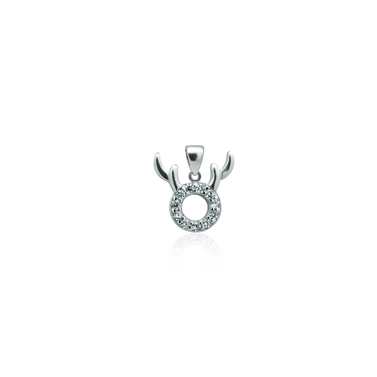 Silver pendant Playful deer