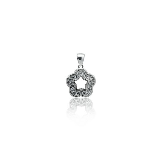 Silver pendant Radiant flower