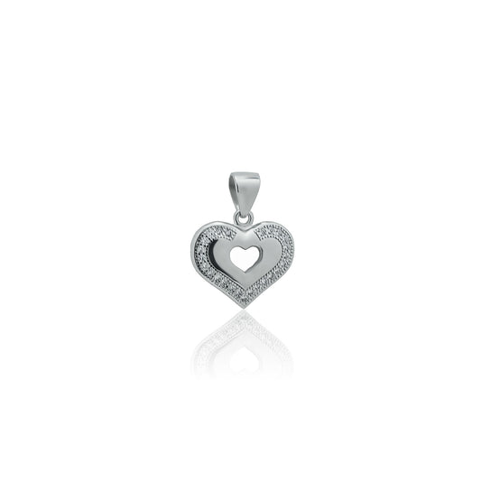 Silver pendant Stylish heart