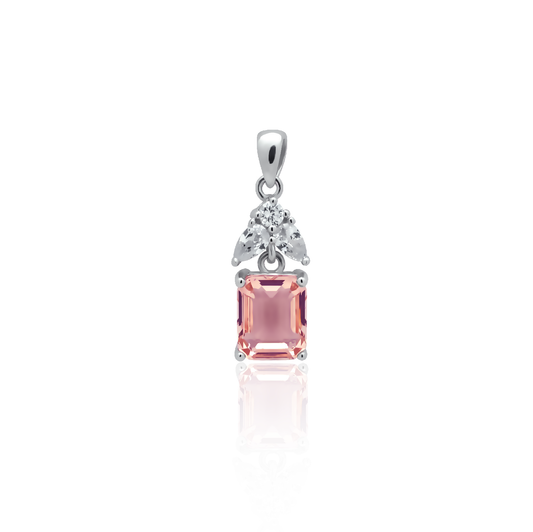 Silver pendant with stone Pink Delight