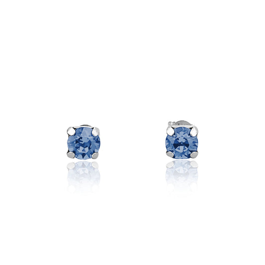 Silberohrringe Swarovski CLASSIC SOLITAIRE tiefblau