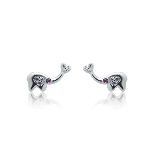 Silver earrings A pair of elephants