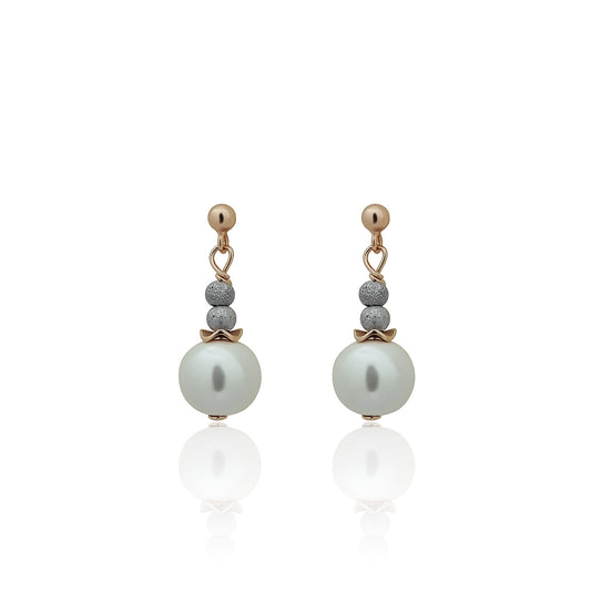 Gizda silver dangle earrings with natural pearls