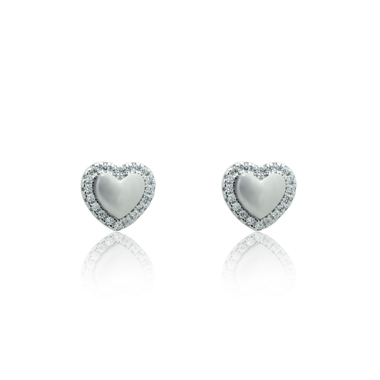 Silver earrings Exquisite heart