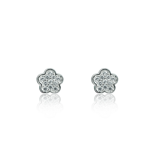 Silver earrings Exquisite flower